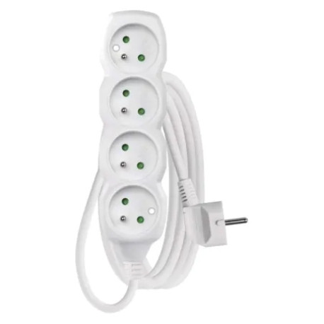 predlžovačka 5-zás/3 m, 3x1,5 biely